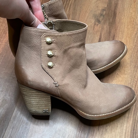 Sam Edelman Leather Macon Brown Ankle Booties - Picture 9 of 14